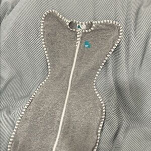 Love to Dream Gray and White Baby Swaddle